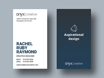 Onyx Creative Business Card blue business card gradient onyx onyx creative sophisticated