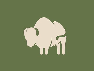 Bison animal bison graphic icon logo negative space