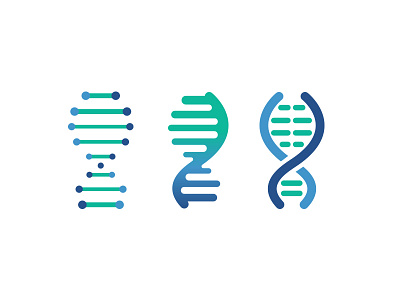 DNA Strands blue dna flat geometries geometry gradient green icon illustration logo science simple