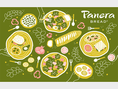 Illustration Competition Entry competition contest food gift card handdrawn handdrawn illustration illustration panera