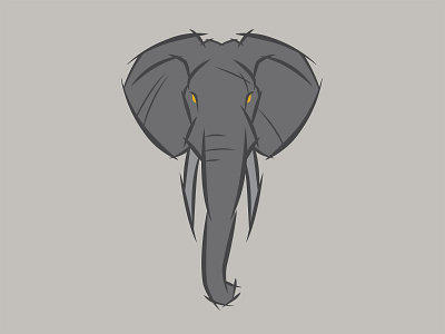 Elephant Illustration animal elephant gray illustration linework sketchy vector yellow