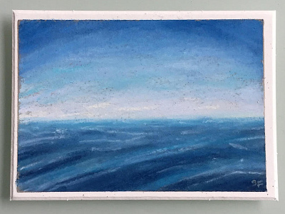 someone else's horizon ocean pastels sky soft pastels traditional art waves