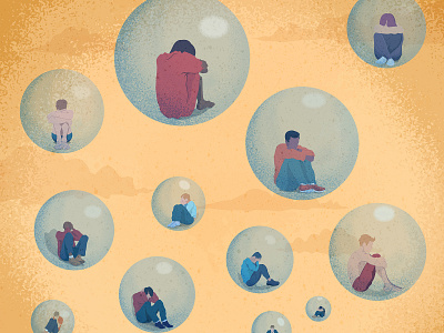 In Our Own Bubble branding bubble depressed design designer icon illustration mental health mental health awareness texture vector vector illustration vectorart