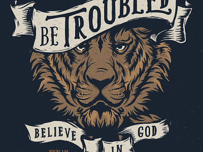 don't let your hearts be troubled design drawing hand crafted illustration ink tshirt graphics vector wacom intuos