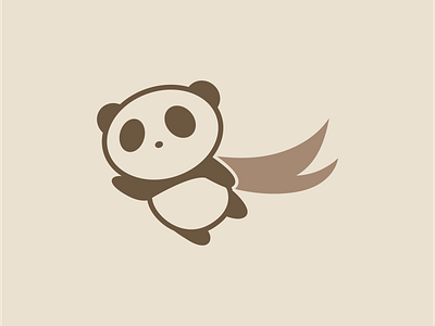 Super Panda animal brand branding brown cartoon logo mark minimal panda super