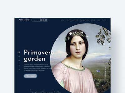 Primavera garden web design design digital illustration minimal minimalist ui uidesign ux vector web