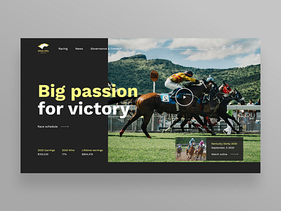 White Hills hippodrome design hippodrome homepage horse horseracing racetrack ui ui design ux web webdesign website