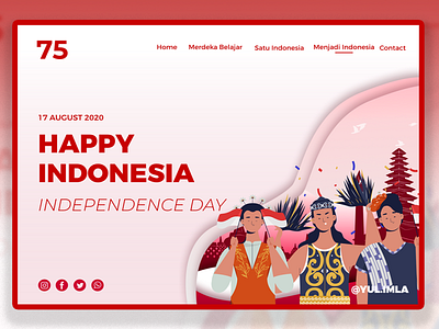 Happy Indonesia Independence Day banner banner web branding design illustration indonesia merdeka ui vector web web design