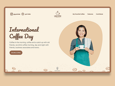 International Coffee Day app banner web coffee logo typography ui ux web web design