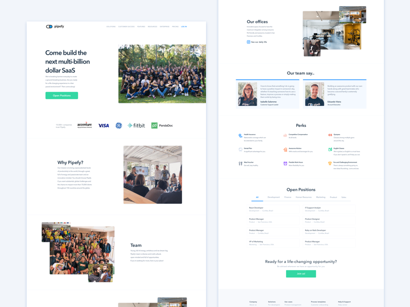 Pipefy | Career page. by Miguel Tuiran on Dribbble