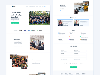 Pipefy | Career page. careers page landing page start up ui