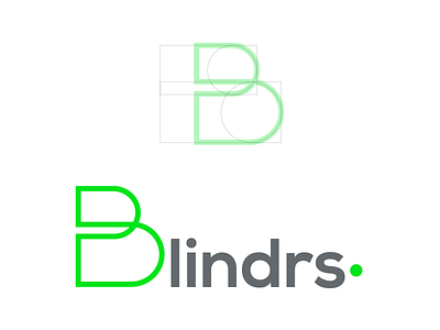 Blindrs. brand logo start up typography