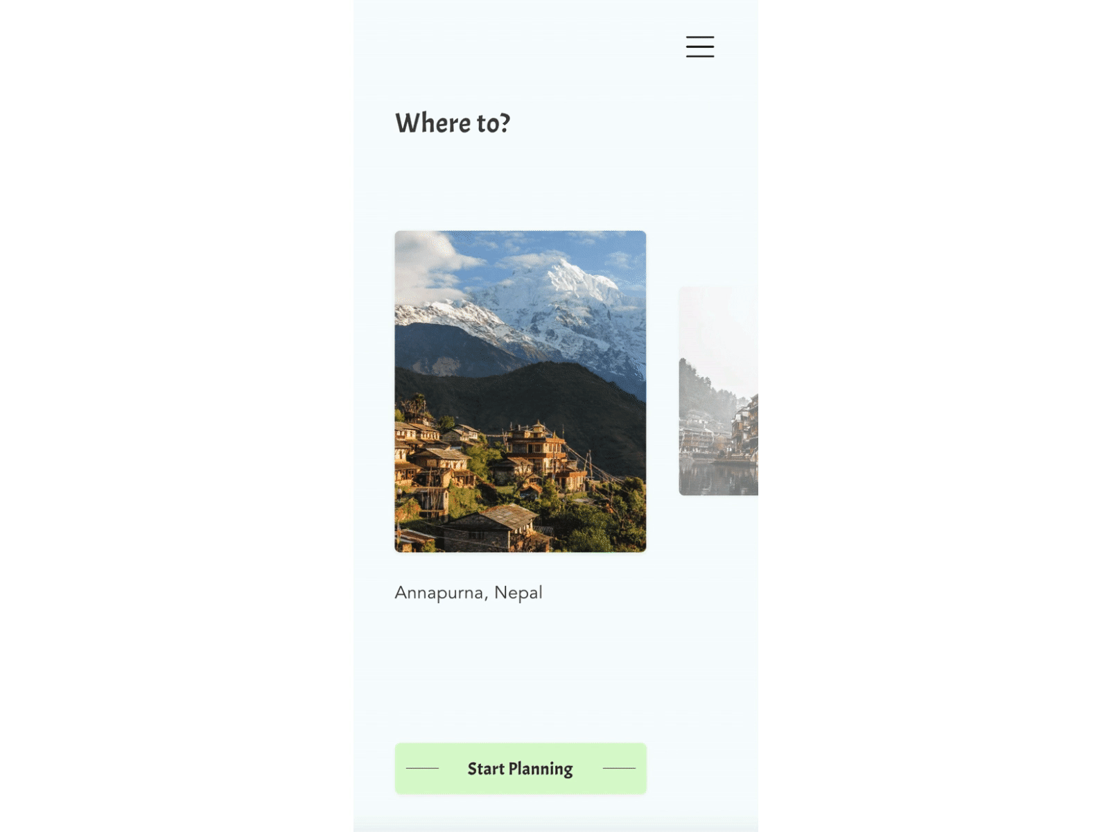 Travel App Scroll Animation