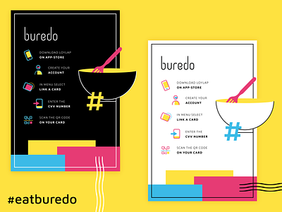 Flyer for Buredo client app burrito colour eat fish flyer flyer design food graphic design hashtag modern print design printing spicy veggies