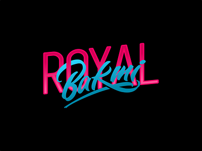 Bakmi Royal = Royal Noodle brand custom lettering employee handlettering logo inkscape logo logo designer name