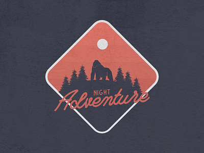 Night Adventure Gorilla vintage badge adventure badge gorilla logo vintage