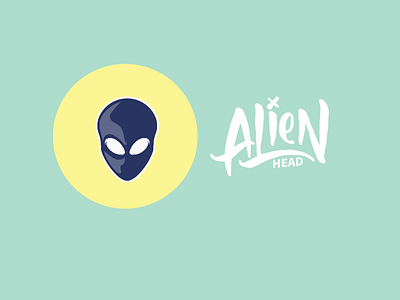 Alien head logo lettering👽 alien logo lettering space