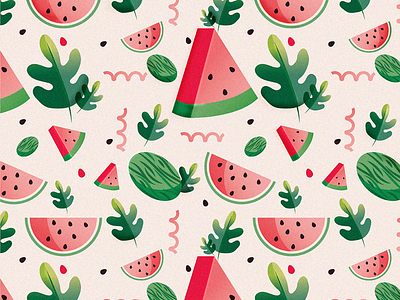 Watermelon illustration illustrator patterns watermelon