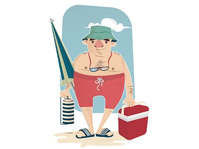 Aldo en Las Toninas beach character drawing illustration illustrator vector