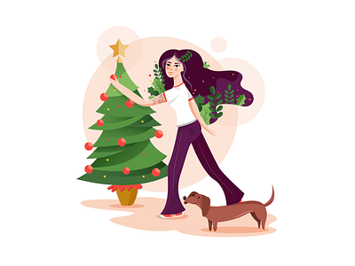 Christmas & Paco character drawing illustration illustrator vector