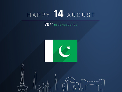 14 August celebration flag flatshadows green independence minimal pakistan
