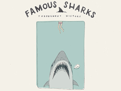 Shark Week - Famous Sharks: Jaws illustration jaws logo pencil shark vintage