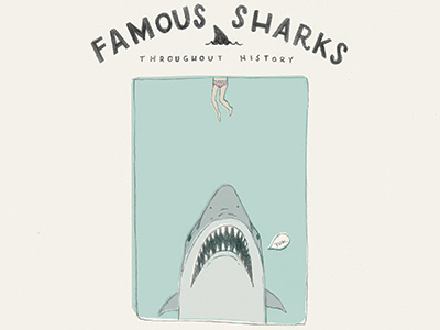 Shark Week - Famous Sharks: Jaws animal drawing film illustration jaws logo movie pencil poster shark vintage
