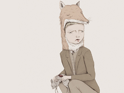 Raised in the Wild animal blood boy drawing fox illustration pencil rabbit wolf