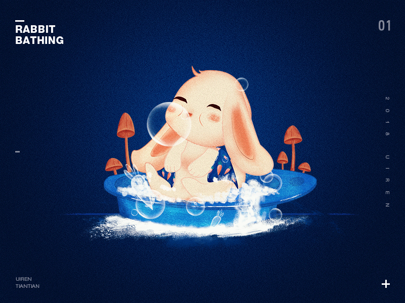 Rabbit Bathing bathe illustration rabbit