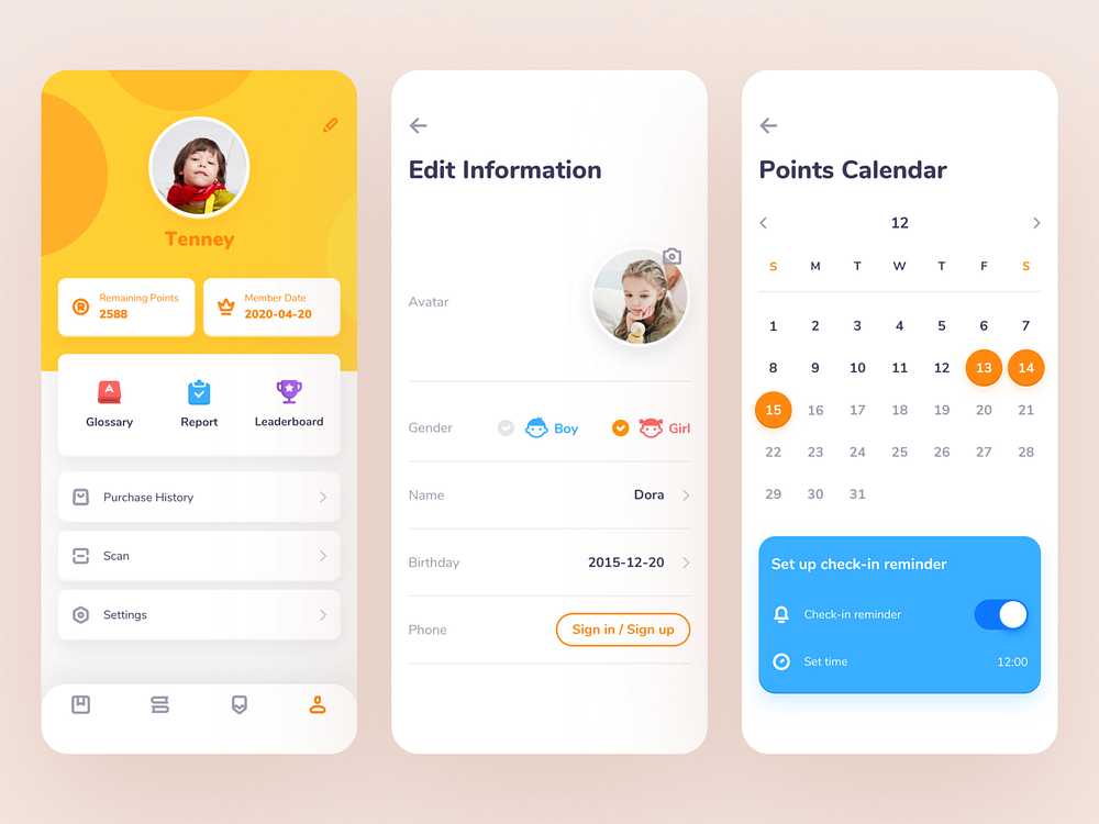 The first part of the ROSEN Learning Reader app by Tenney Tang on Dribbble