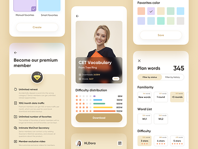 Tree Ring App Part 03 app application book color diamond download filter icon member member benefits mobile payment select stars typography ui ux words