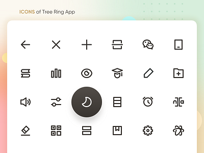 ICONS of Tree Ring App app book clock icon icon design interface design interface icons mobile app mobile app design pronunciation reading reading app scan setting ui ui design ux design