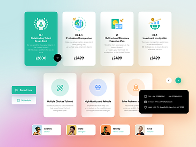 UI Kit for greencardlegal button card design cards colorful icon illustration mobile app design price profile ui ui design ui kit ui kit design ui kits ux ux design web web design website design