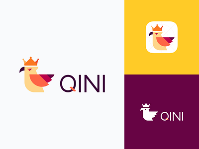 QINI Logo Design animal birches bird building car color crown design eagle forest icon illustration interface ios logo love mountain pet tree ui
