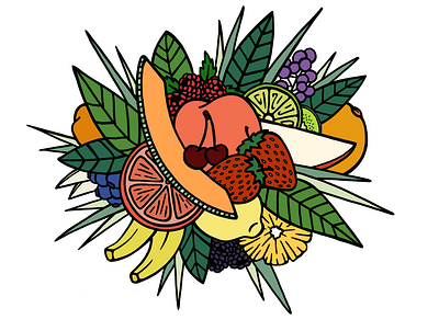 Fruit Cluster color illustration seattle