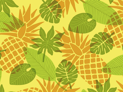 Pineapple Pattern color design illustration pattern seattle tropical vibes washington