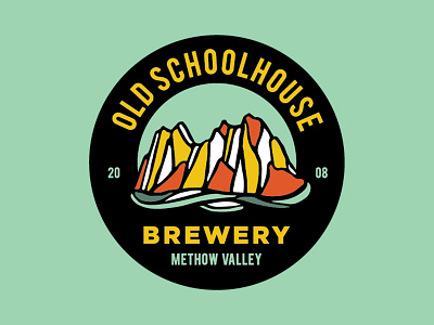 Old Schoolhouse Brewery Branding beer branding color craft design hops illustration moutains schoolhouse seattle system washington
