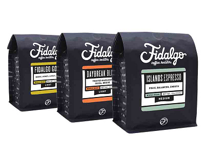 Fidalgo Coffee Beans bags coffee custom design label packaging pnw product seattle washington