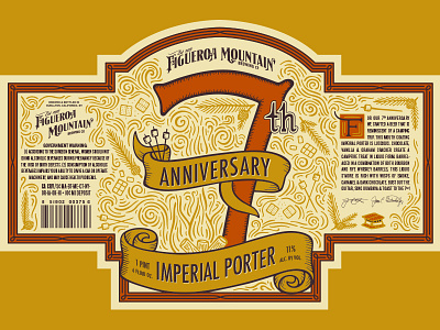 Fig Mtn 7th Anniversary Label beer beverage california design packaging product seattle washington