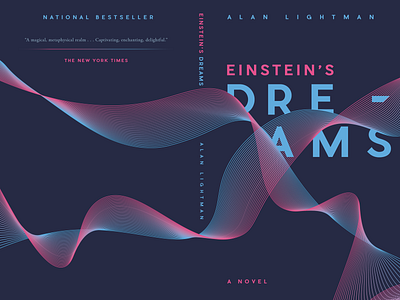 Einstein's Dreams blue and pink book book cover einstein geometry line novel