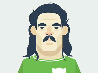 Mullet caricature football illustration mullet vector