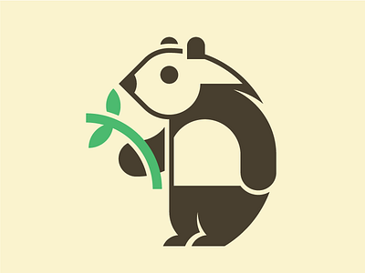 Panda animal bamboo enviroment icon panda vector