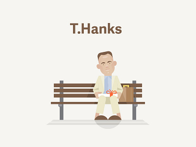 T.Hanks caricature flat forest gump thanks tom hanks vector