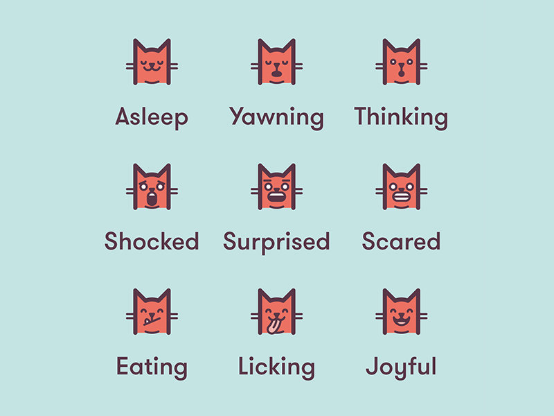 Cat Poses 4 geometric vector illustration cats