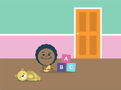 ABC alphabet baby bear cute flat geometric vector