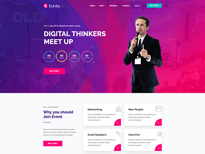 EVENT CONFERENCE - WordPress Website Template Design blog design event event website theme theme design web web design website website builder website concept wordpress wordpress blog