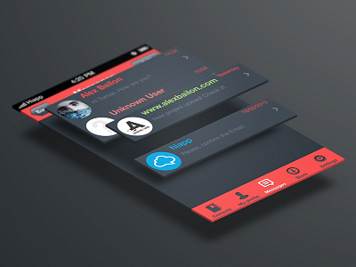 Isometric theme view app design interface iphone message project ui