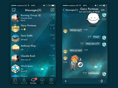 Skin - Cosmic - Hiapp (iOS) hiapp ios menu navbar skins tabbar ui ux