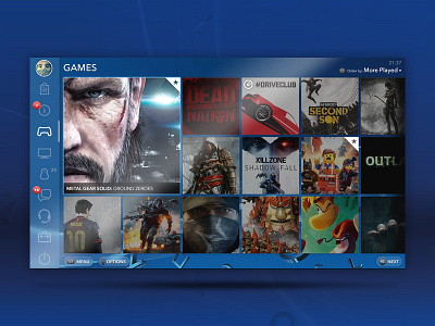[WIP] PS4 - UI&UX Concept blue blur design game icons ps4 ui ux