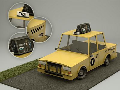 NYC Taxi Low Poly 3d cinema4d design render taxi